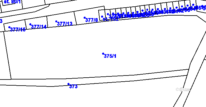 Parcela st. 375/1 v KÚ Chlumany, Katastrální mapa