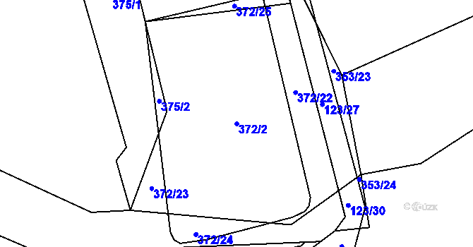 Parcela st. 372/2 v KÚ Pěčnov, Katastrální mapa