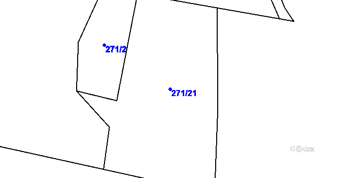 Parcela st. 271/21 v KÚ Pěčnov, Katastrální mapa