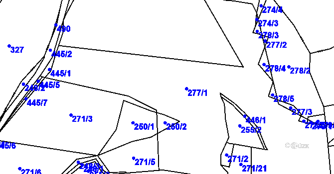 Parcela st. 277 v KÚ Pěčnov, Katastrální mapa