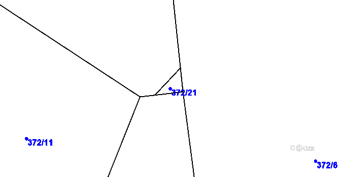 Parcela st. 372/21 v KÚ Pěčnov, Katastrální mapa