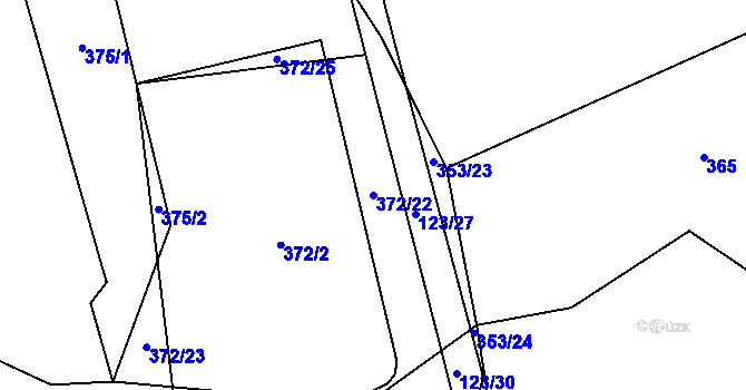 Parcela st. 372/22 v KÚ Pěčnov, Katastrální mapa