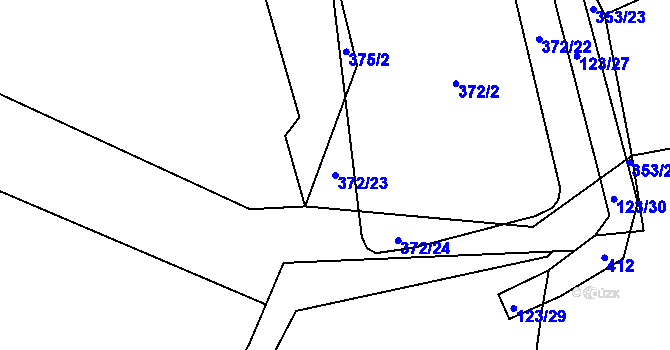 Parcela st. 372/23 v KÚ Pěčnov, Katastrální mapa