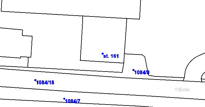 Parcela st. 161 v KÚ Chlumčany u Přeštic, Katastrální mapa