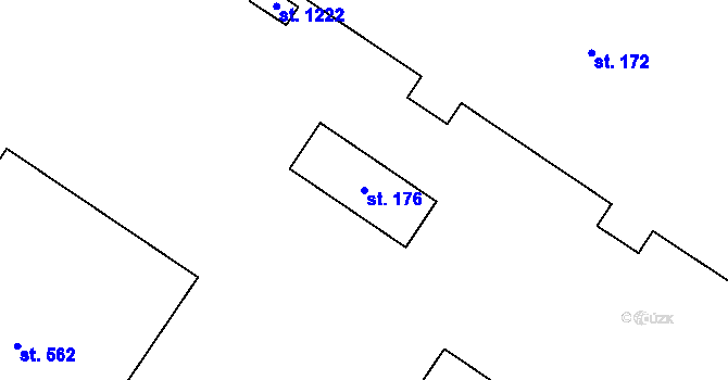 Parcela st. 176 v KÚ Chlumčany u Přeštic, Katastrální mapa