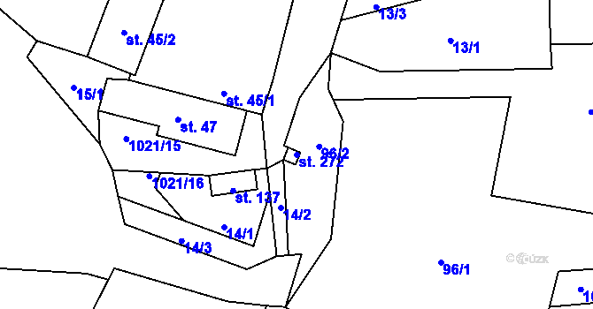Parcela st. 272 v KÚ Chlumčany u Přeštic, Katastrální mapa