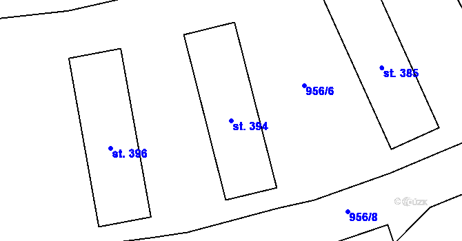 Parcela st. 394 v KÚ Chlumčany u Přeštic, Katastrální mapa