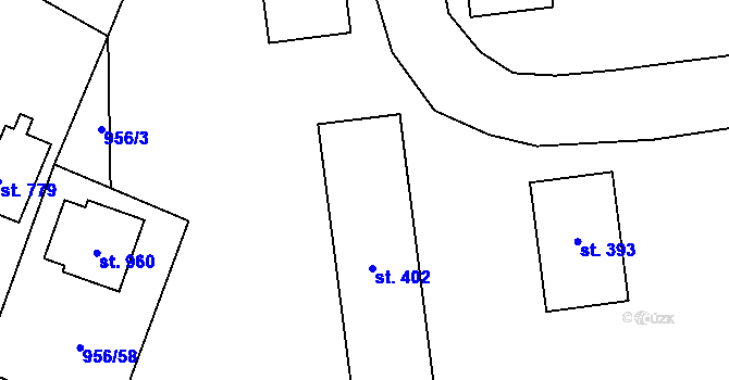 Parcela st. 403 v KÚ Chlumčany u Přeštic, Katastrální mapa