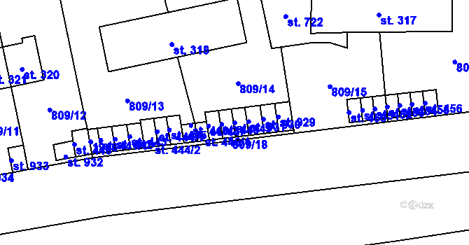Parcela st. 449 v KÚ Chlumčany u Přeštic, Katastrální mapa