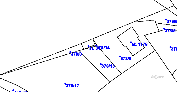Parcela st. 647 v KÚ Chlumčany u Přeštic, Katastrální mapa