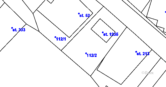 Parcela st. 112 v KÚ Chlumčany u Přeštic, Katastrální mapa