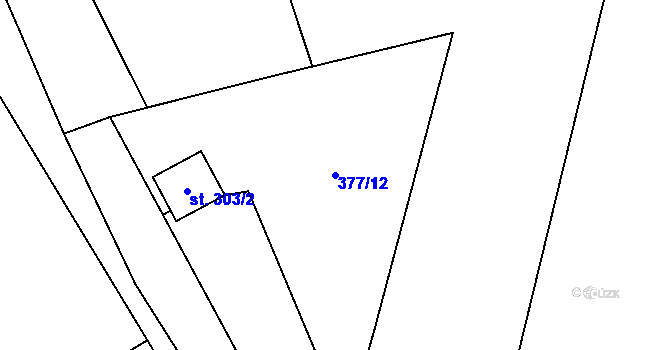 Parcela st. 377/12 v KÚ Chlumčany u Přeštic, Katastrální mapa