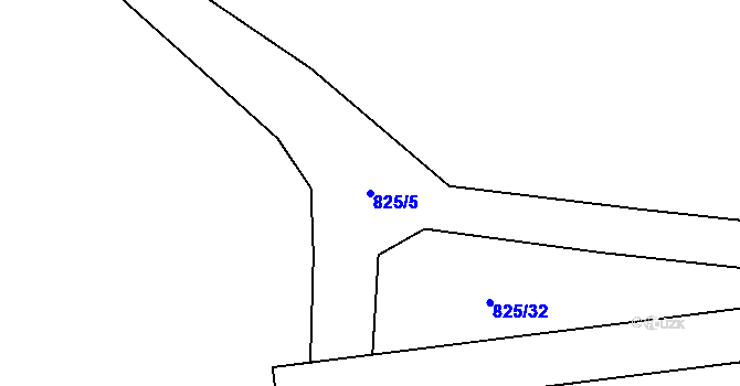 Parcela st. 825/5 v KÚ Chlumčany u Přeštic, Katastrální mapa