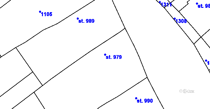 Parcela st. 979 v KÚ Chlumčany u Přeštic, Katastrální mapa