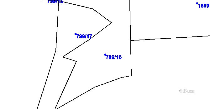 Parcela st. 799/16 v KÚ Chlumčany u Přeštic, Katastrální mapa