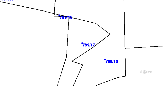 Parcela st. 799/17 v KÚ Chlumčany u Přeštic, Katastrální mapa