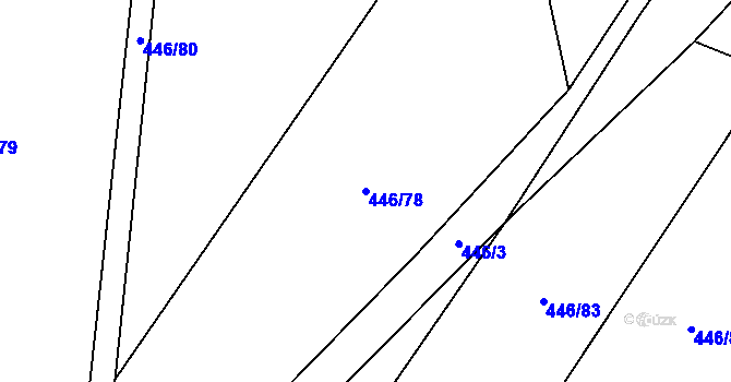 Parcela st. 446/78 v KÚ Chlumčany u Přeštic, Katastrální mapa