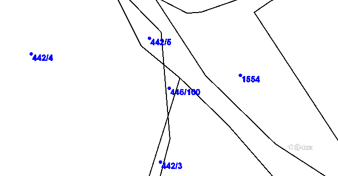 Parcela st. 446/100 v KÚ Chlumčany u Přeštic, Katastrální mapa