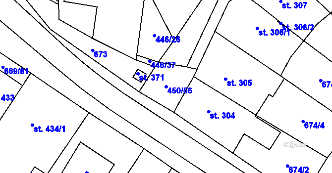 Parcela st. 450/56 v KÚ Chlumčany u Přeštic, Katastrální mapa
