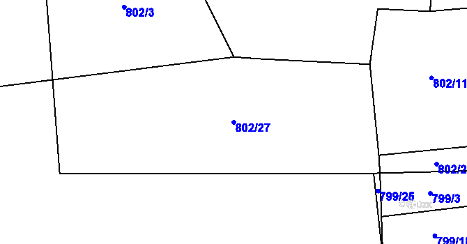 Parcela st. 802/27 v KÚ Chlumčany u Přeštic, Katastrální mapa