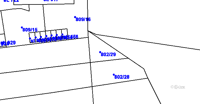 Parcela st. 802/29 v KÚ Chlumčany u Přeštic, Katastrální mapa