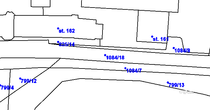 Parcela st. 1084/18 v KÚ Chlumčany u Přeštic, Katastrální mapa