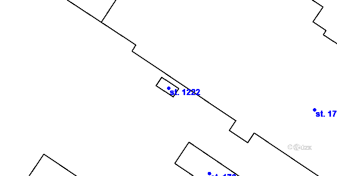 Parcela st. 1222 v KÚ Chlumčany u Přeštic, Katastrální mapa
