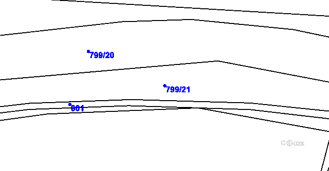 Parcela st. 799/21 v KÚ Chlumčany u Přeštic, Katastrální mapa