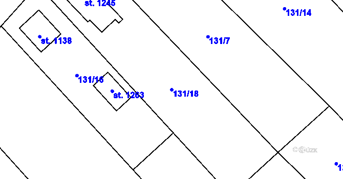 Parcela st. 131/18 v KÚ Chlumčany u Přeštic, Katastrální mapa