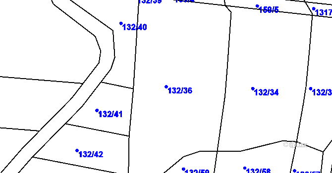Parcela st. 132/36 v KÚ Chlumčany u Přeštic, Katastrální mapa