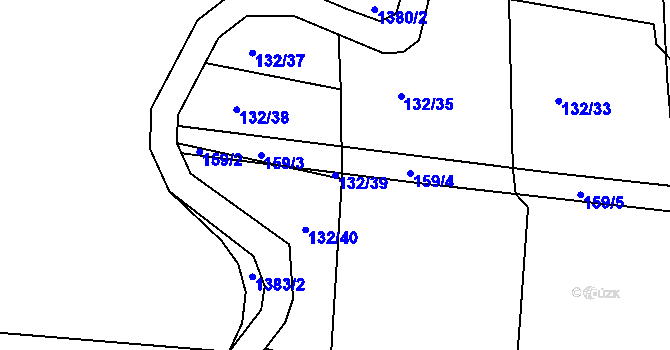 Parcela st. 132/39 v KÚ Chlumčany u Přeštic, Katastrální mapa
