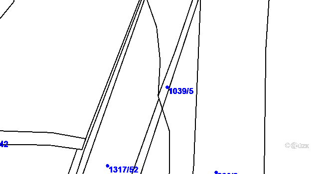 Parcela st. 1039/5 v KÚ Chlumčany u Přeštic, Katastrální mapa