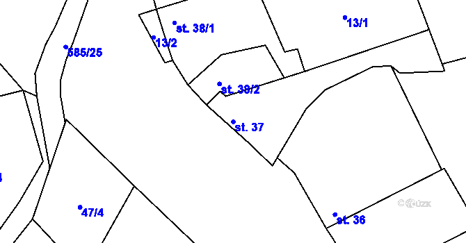 Parcela st. 37 v KÚ Blšany u Loun, Katastrální mapa