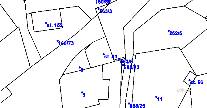 Parcela st. 41 v KÚ Blšany u Loun, Katastrální mapa