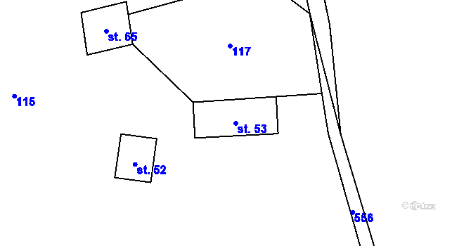 Parcela st. 53 v KÚ Blšany u Loun, Katastrální mapa