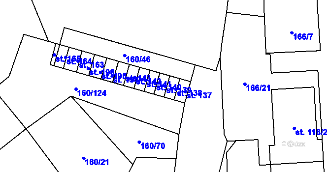Parcela st. 139 v KÚ Blšany u Loun, Katastrální mapa