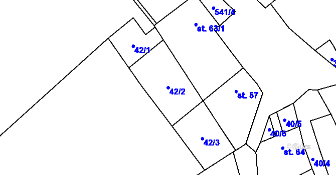 Parcela st. 42/2 v KÚ Blšany u Loun, Katastrální mapa