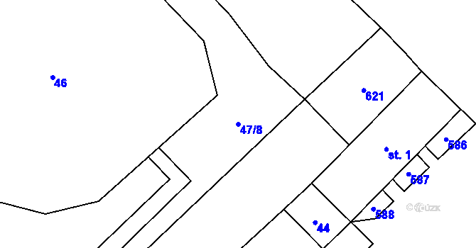 Parcela st. 47/8 v KÚ Blšany u Loun, Katastrální mapa