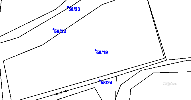 Parcela st. 58/19 v KÚ Blšany u Loun, Katastrální mapa