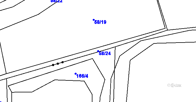 Parcela st. 58/24 v KÚ Blšany u Loun, Katastrální mapa