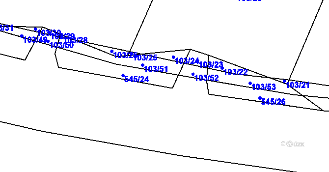 Parcela st. 102/4 v KÚ Blšany u Loun, Katastrální mapa