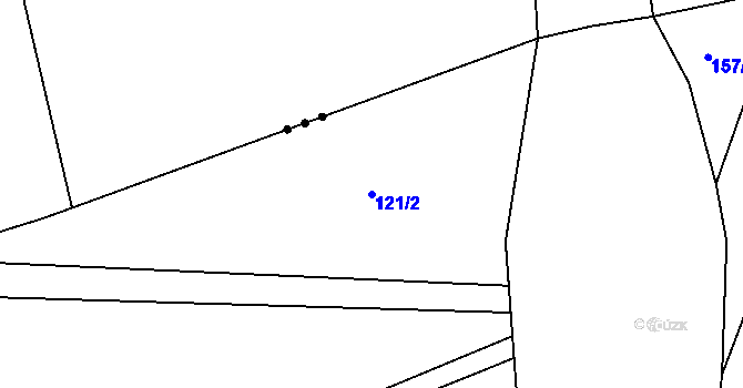 Parcela st. 121/2 v KÚ Blšany u Loun, Katastrální mapa