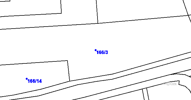Parcela st. 166/3 v KÚ Blšany u Loun, Katastrální mapa