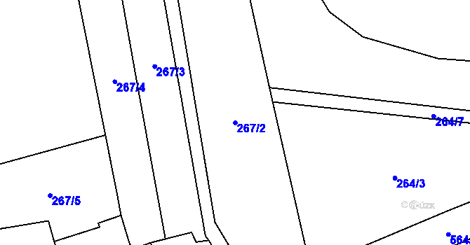 Parcela st. 267/2 v KÚ Blšany u Loun, Katastrální mapa