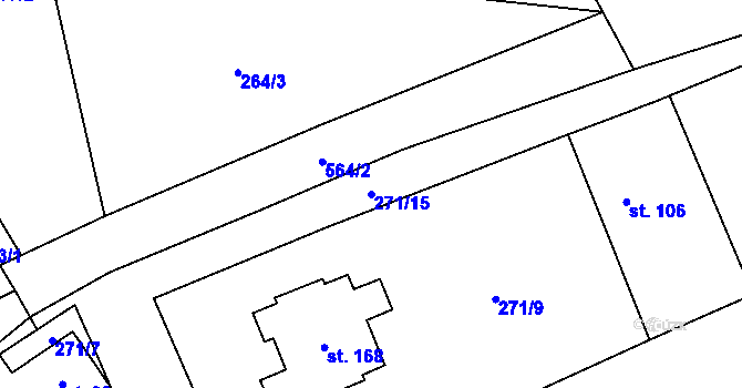 Parcela st. 271/15 v KÚ Blšany u Loun, Katastrální mapa