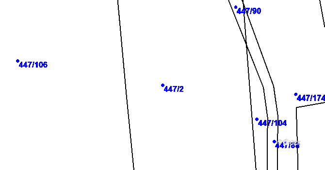 Parcela st. 447/2 v KÚ Blšany u Loun, Katastrální mapa