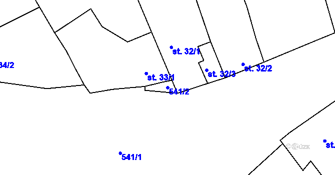 Parcela st. 541/2 v KÚ Blšany u Loun, Katastrální mapa