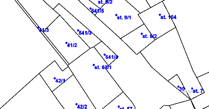 Parcela st. 541/4 v KÚ Blšany u Loun, Katastrální mapa