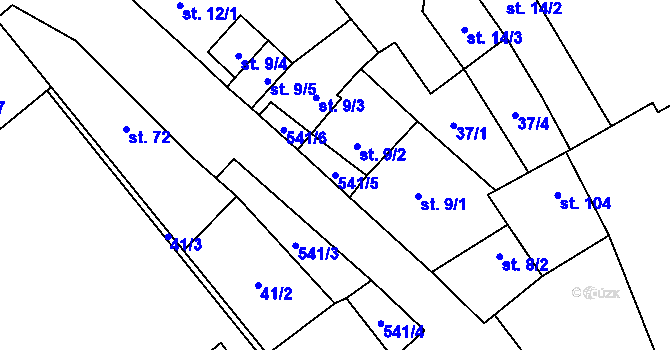 Parcela st. 541/5 v KÚ Blšany u Loun, Katastrální mapa
