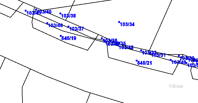 Parcela st. 545/20 v KÚ Blšany u Loun, Katastrální mapa